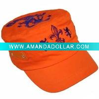 Wholesale washed military cap with patch and embroidered