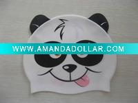 panada-shape cartoon silicon swimming cap