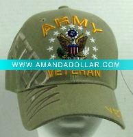 Wholesale washed military cap with patch and embroidered