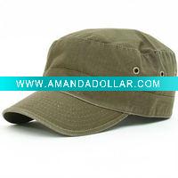 Wholesale washed military cap with patch and embroidered