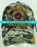 Wholesale washed military cap with patch and embroidered