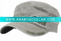 Wholesale washed military cap with patch and embroidered