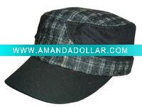 Wholesale checked flat military cap/hat