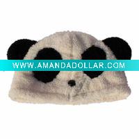 Wholesale panda plush hat and cap/lovely plush and stuffed animal hat and cap