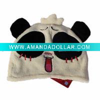 plush panda hat/panda stuffed hat and cap/animal hats