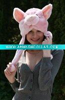 Wholesale plush pig hat, animal hat