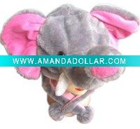 plush elephant hat, animal hat