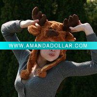 Wholesale plush deer hats party hats animal shape hats