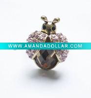 Fashion Beatles Shape with Stone Alloy Ring, Jewelry Ring