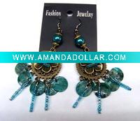 vintage rose pendant earrings