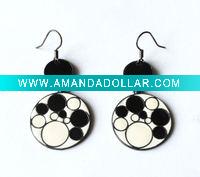 Wholesale Black & white oil dropped fashion earring J.M.E-008
