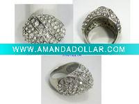 Wholesale Silver Fashion Glass CZ Finger Ring