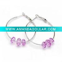 Wholesale 2011 hoop earring with rhinestone, rhinestone hoop earring