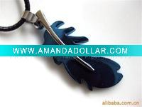Wholesale men necklace HOT fashion jewelry Stainless steel Necklace feather pandent Necklace For Lovers