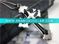 men necklace HOT fashion jewelry titanium steel Necklace cross necklace For Lovers