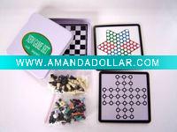 Wholesale children toys portable magnetic traveler traveling camping board games chess.backgammon,lude,checker