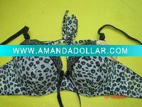 Wholesale Swim Fabric With Leopard Printing Ribbon Around Neck Sexy Corset