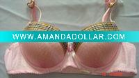 Wholesale Made Of Milk Silk With Checked Fabric Sexy Bra
