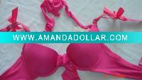 Wholesale Swim Fabric With Ribbon Round Neck Sexy Brassiere