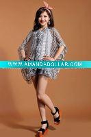 Wholesale [dc2446] Guaranteed 100% wholesale and retail westernsim style sex look-through stripe print chiffon lady cardigan