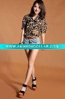 Wholesale [dd0802]new arrive wholesale retail modern leopard print sexy look through chiffon lady blouse