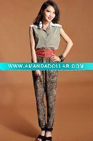 Wholesale [dd0725]Guaranteed 100% wholesale and retail new arrive amry style baldric lapel sleeveless chiffon blouse