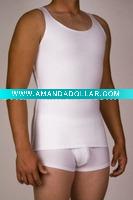 Wholesale men's white singlet/white seamless sleeveless tshirt