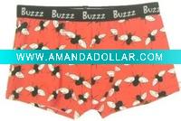 Wholesale men's red print fashion cotton/elasthanne boxer