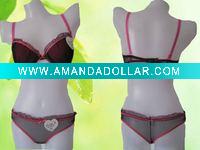 Wholesale ladies lingerie sexy women's bra briefs set intimates bustiers