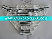 Wholesale 95% Cotton Lady Candy Cute White Stripes Sexy Panty