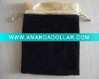 Wholesale velvet and metallic drawstring bag used in kinds mobile packaging