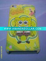 cute spongebob pattern abs/pc plastic case for i touch 4