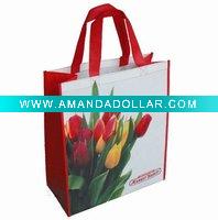 Wholesale 2011 red flour non woven happy shopping or beach bags