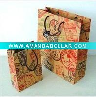Wholesale Fashionable Kraft Paper Carrier Bag