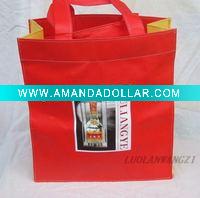 Wholesale red nonwoven bag with opp laminated