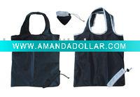 Folding straw berry nylon shopping bag