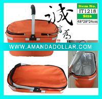 Wholesale Universal Foldable Insulated Cooler Picnic Tote Hamper Shopping Basket with Thermal Insert