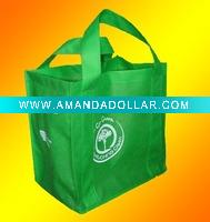 Green non woven shopping bag