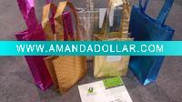 Wholesale gold and silver Non-Woven shopping Bag with PP lamination