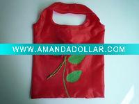 Wholesale 2011 new rose folded shopping bag
