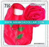 Waterproof polyster folding rose shopping bag WB-02