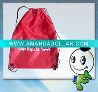 Wholesale Red polyster drawstring bag