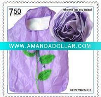 Wholesale Waterproof polyster folding rose shopping bag WB-02-6
