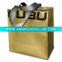 Wholesale gold non woven shopping bag tote bag