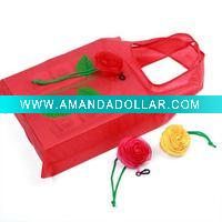 Rose shape foldable shopper bag