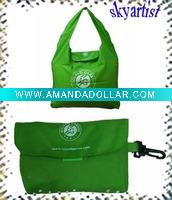 green foldable shopping bags