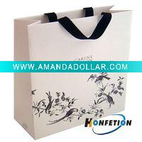 Wholesale Gift Paper Bag with ribbon handles