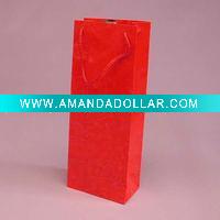 Wholesale 2011 Lastest Solid Colour Paper Wine Bottle Bag