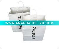 Wholesale top grade white kraft shopping bag