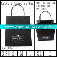 Wholesale For apparel foil stamping black paper shopper bag